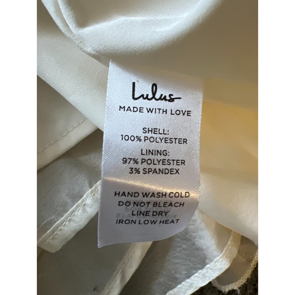 NWT Lulus Deluca Ivory Satin Sleeveless Ruffled V-Neck Wedding Maxi Dress Gown M - Picture 10 of 14